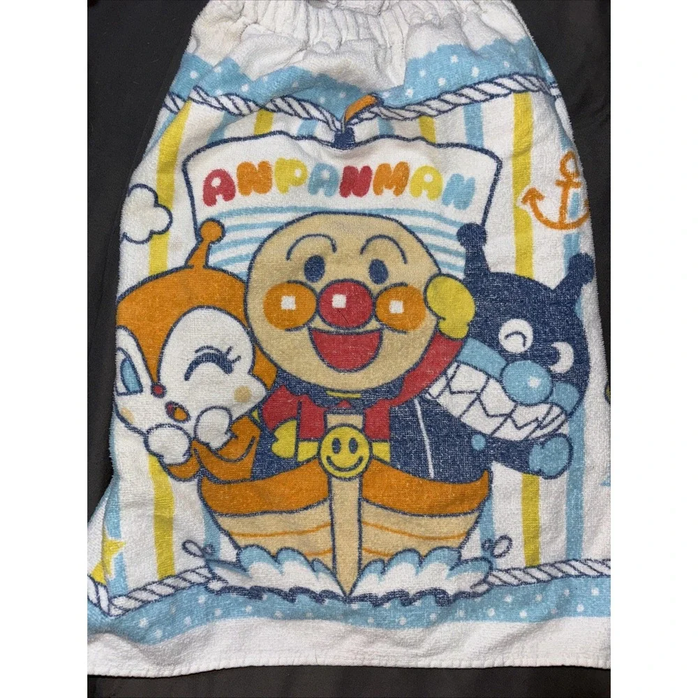 Anpanman Baikinman Dokinchan Kids Wrap Towels Snap Button Beach Bath‎ 2 Pack